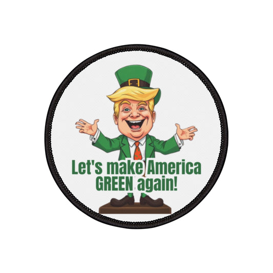 Fun Iron-On Patches - 'Let's Make America GREEN Again!' for St. Patrick's Day