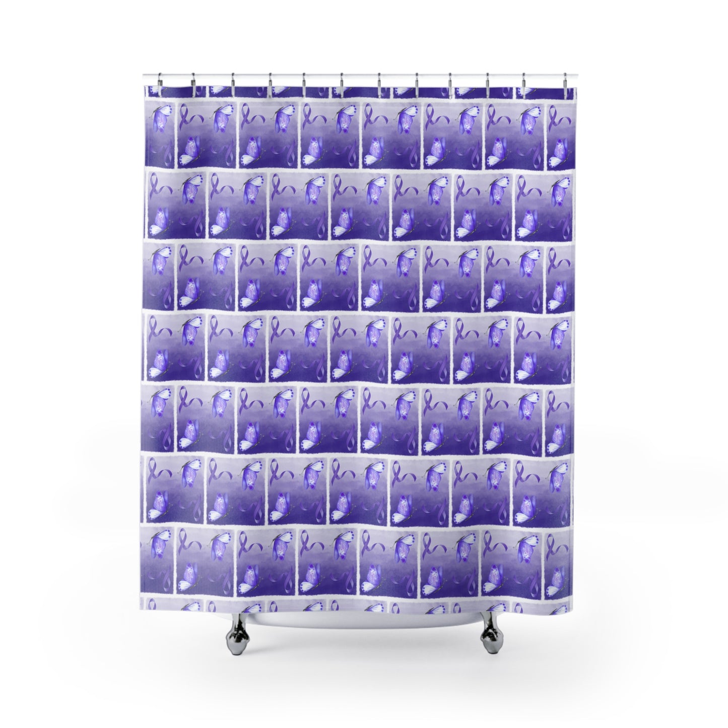 Elegant Butterfly Shower Curtain - Transform Your Bathroom with Purple Decor