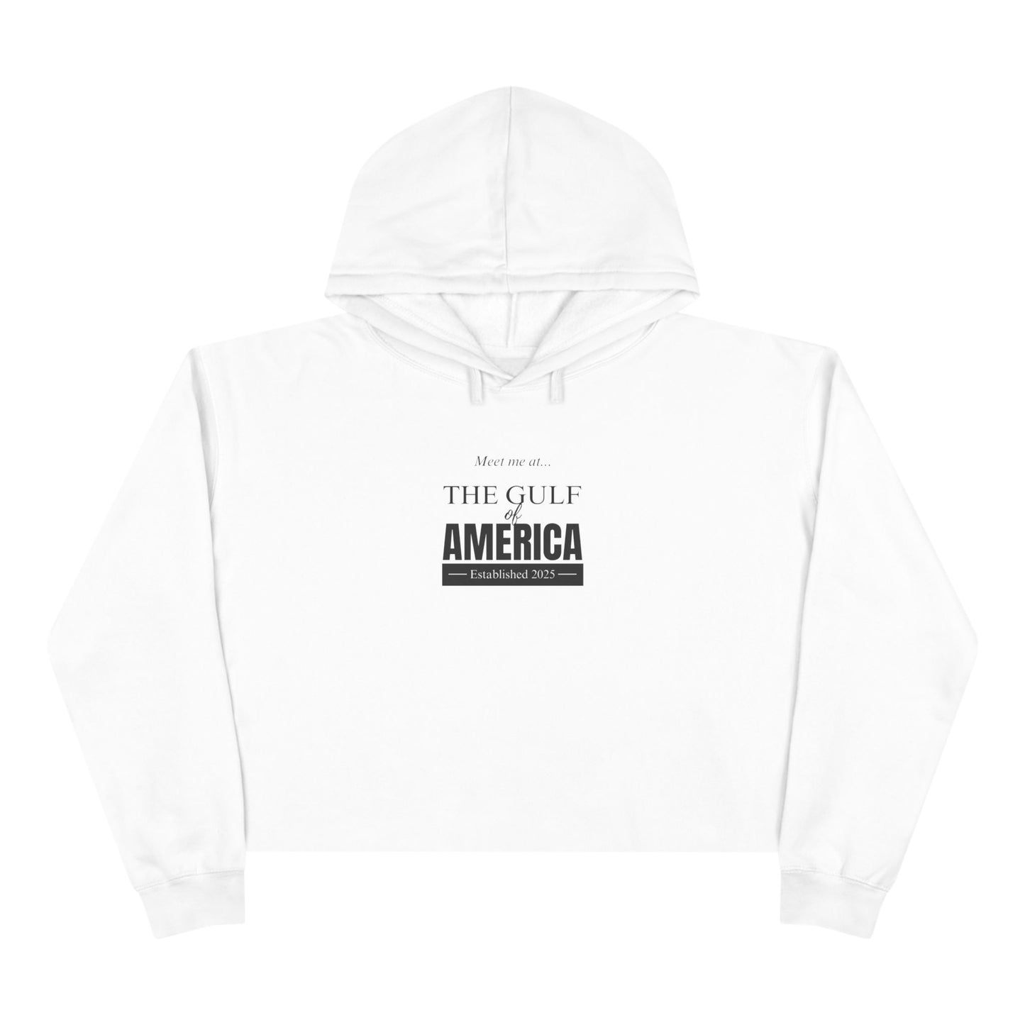 Stylish Crop Hoodie - 'Meet Me At The Gulf America' Design