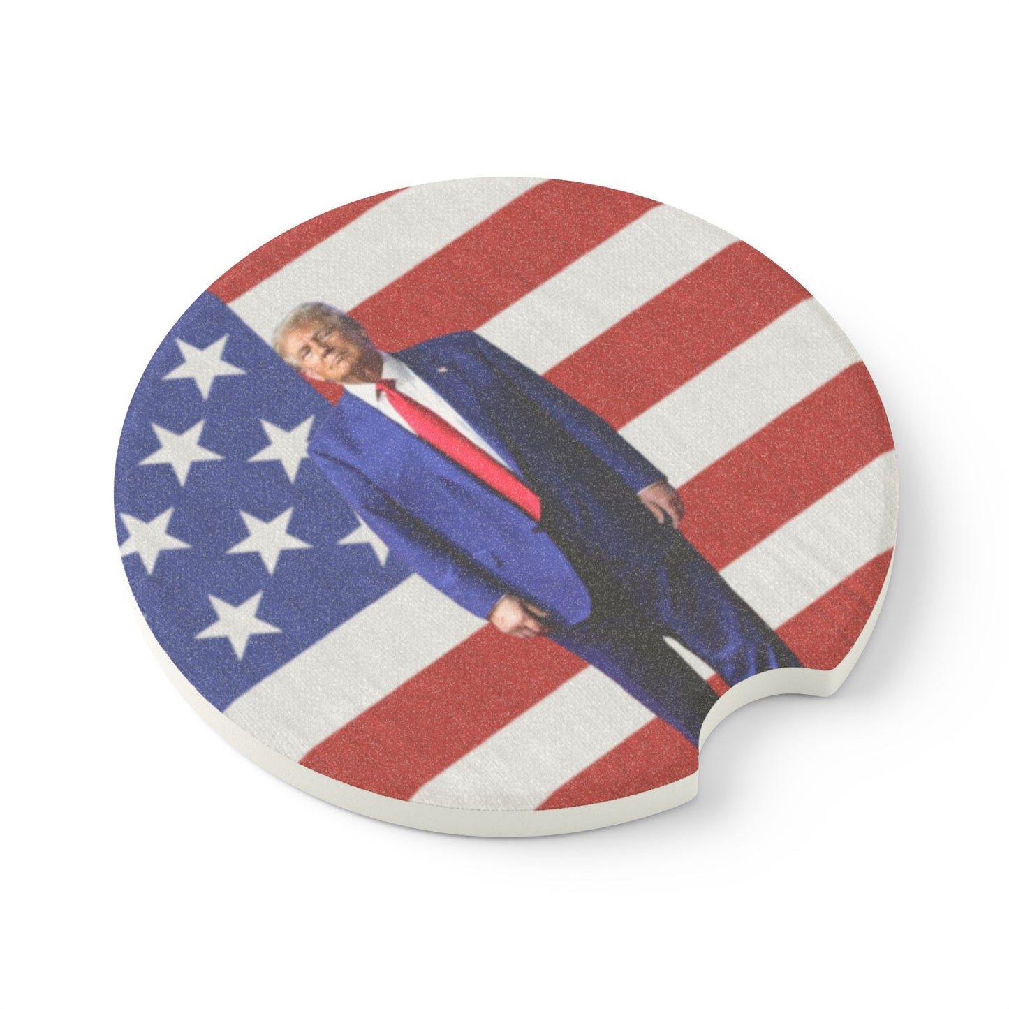 Patriotic Soapstone Car Coaster - Donald Trump Design