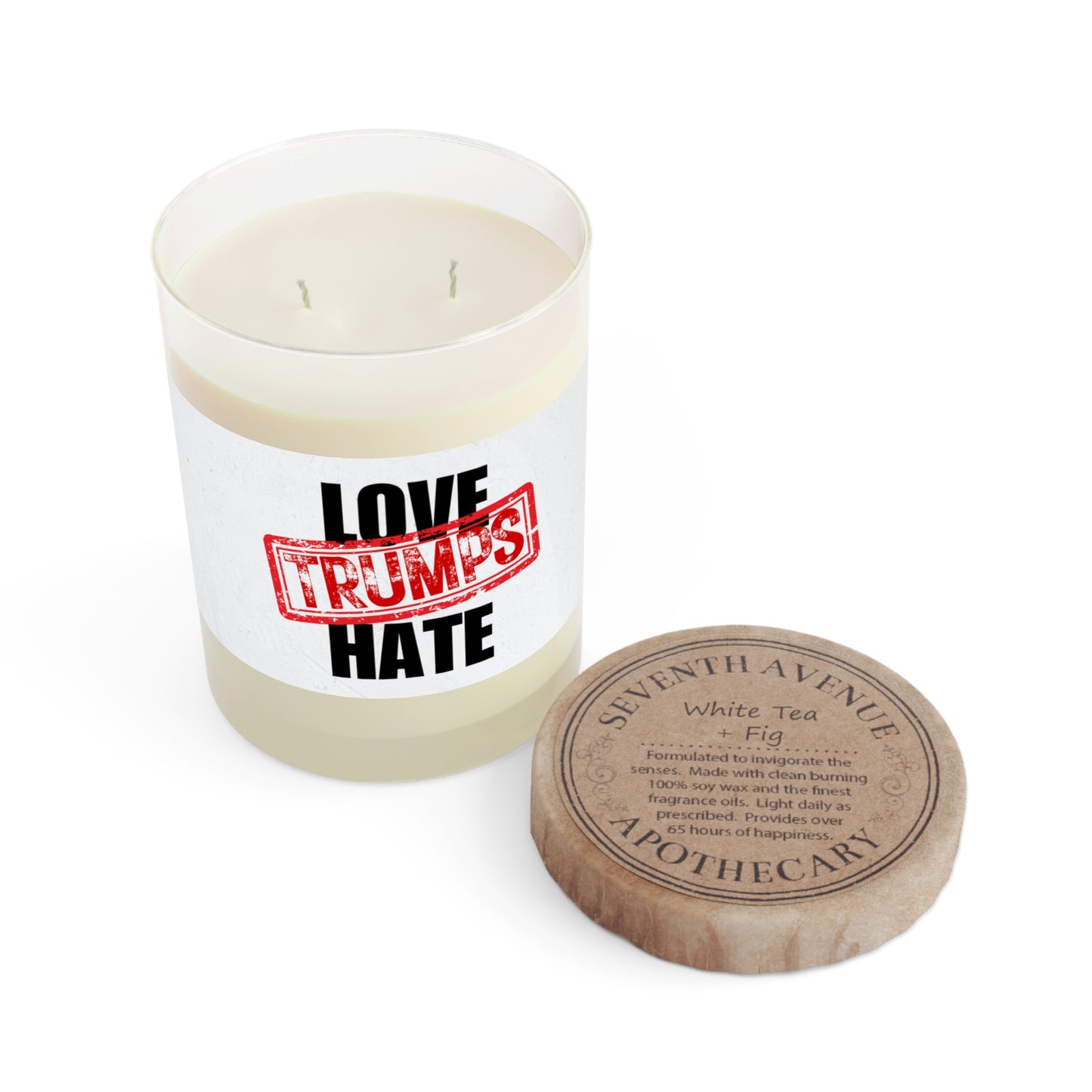 Love Trumps Hate Scented Candle - Full Glass, 11oz