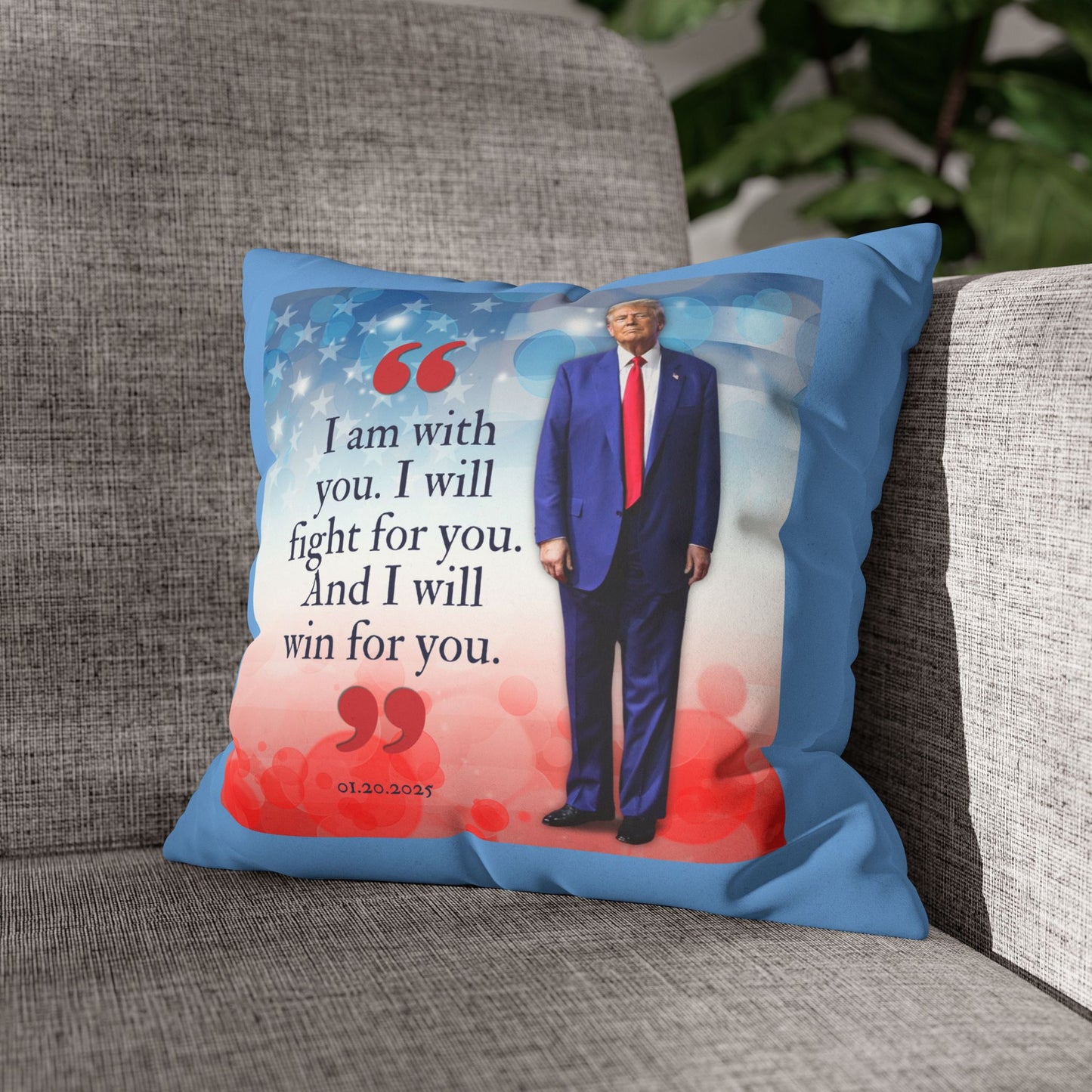 Trump Quote Faux Suede Pillowcase