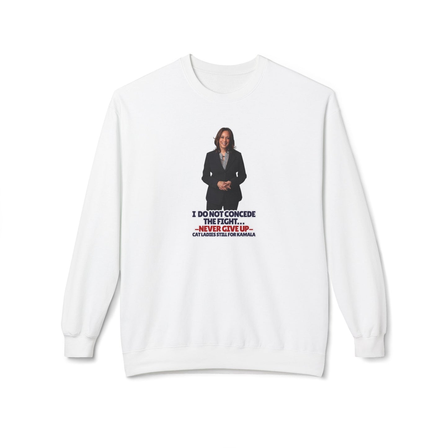 Never Give Up - Kamala Midweight Softstyle Fleece Crewneck Sweatshirt