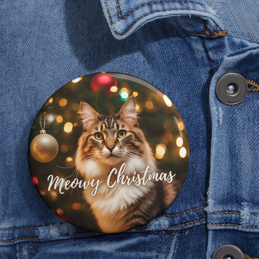 Meowy Christmas Pin Buttons