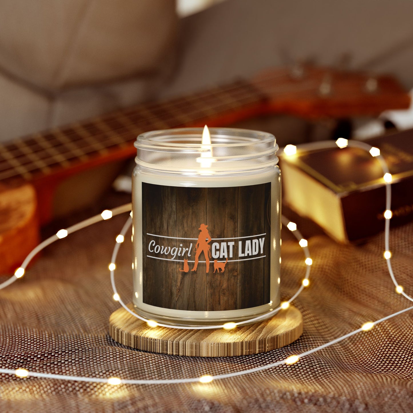 Cowgirl Cat Lady Scented Coconut Apricot Candles (4oz, 9oz)