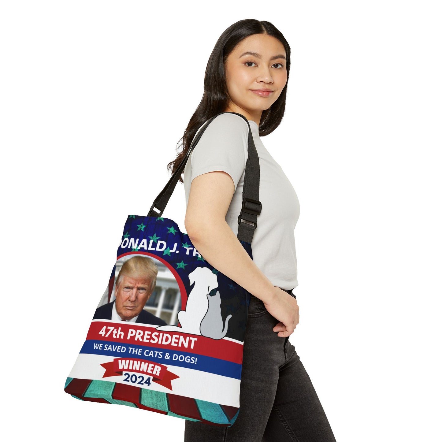 Donald J. Trump 47th President Adjustable Tote Bag