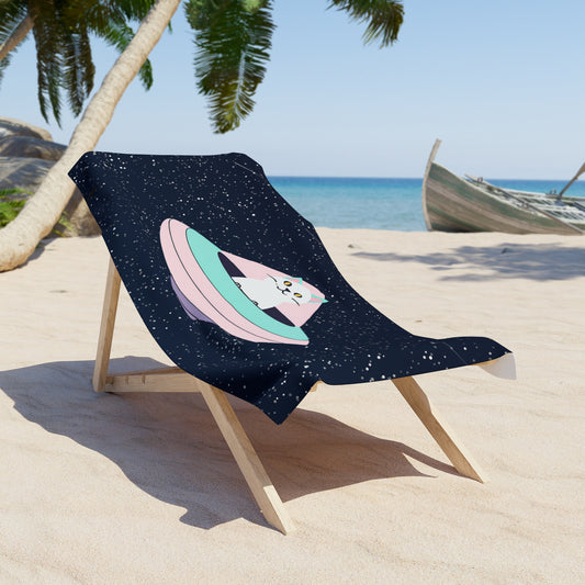 UFO Kitty Beach Towel