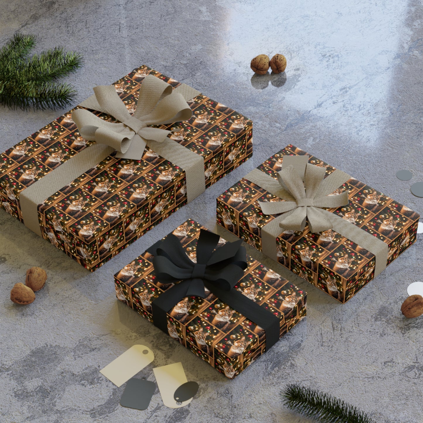 Meowy Christmas Gift Wrapping Paper Rolls, 1pc