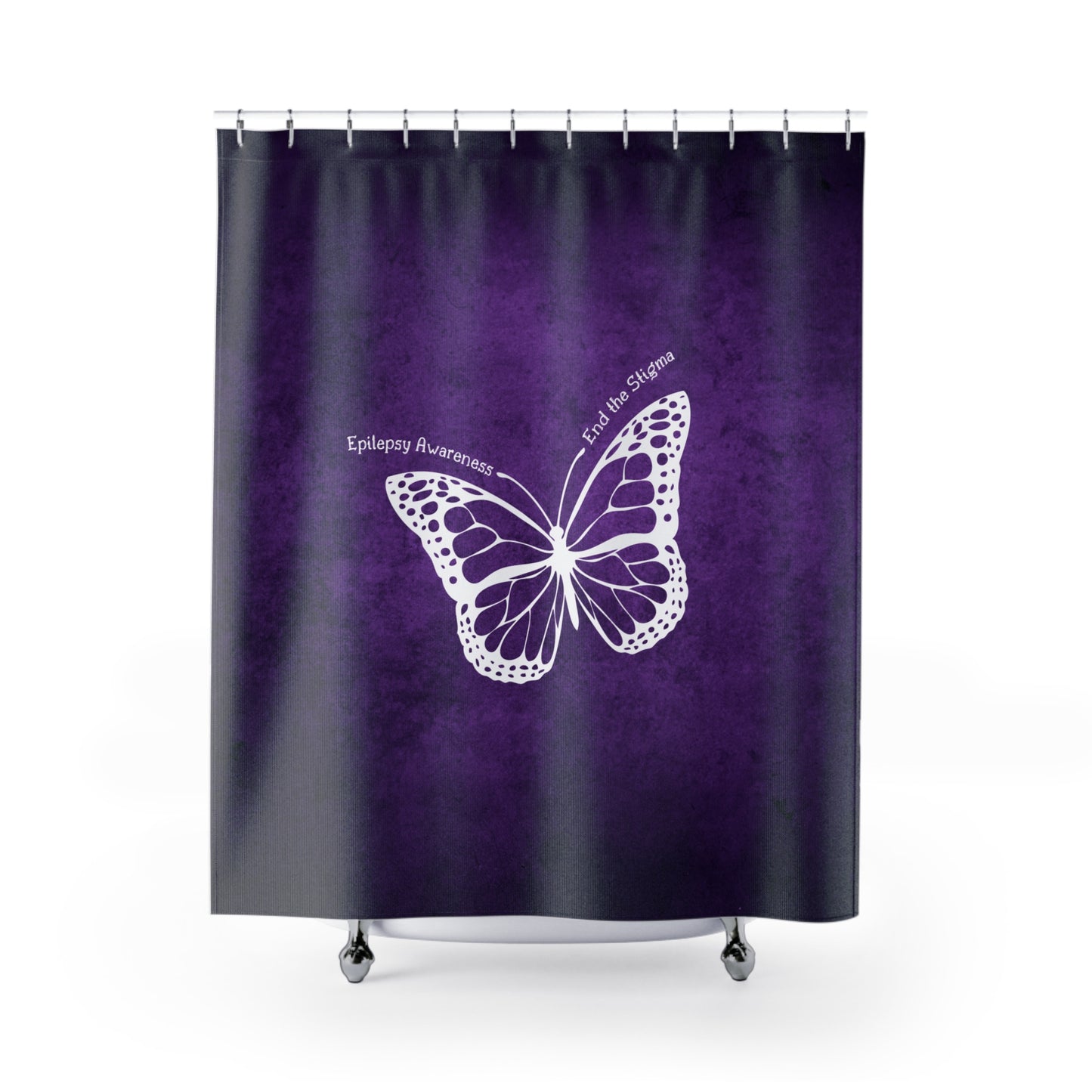 Epilepsy Awareness Butterfly Shower Curtain - End the Stigma