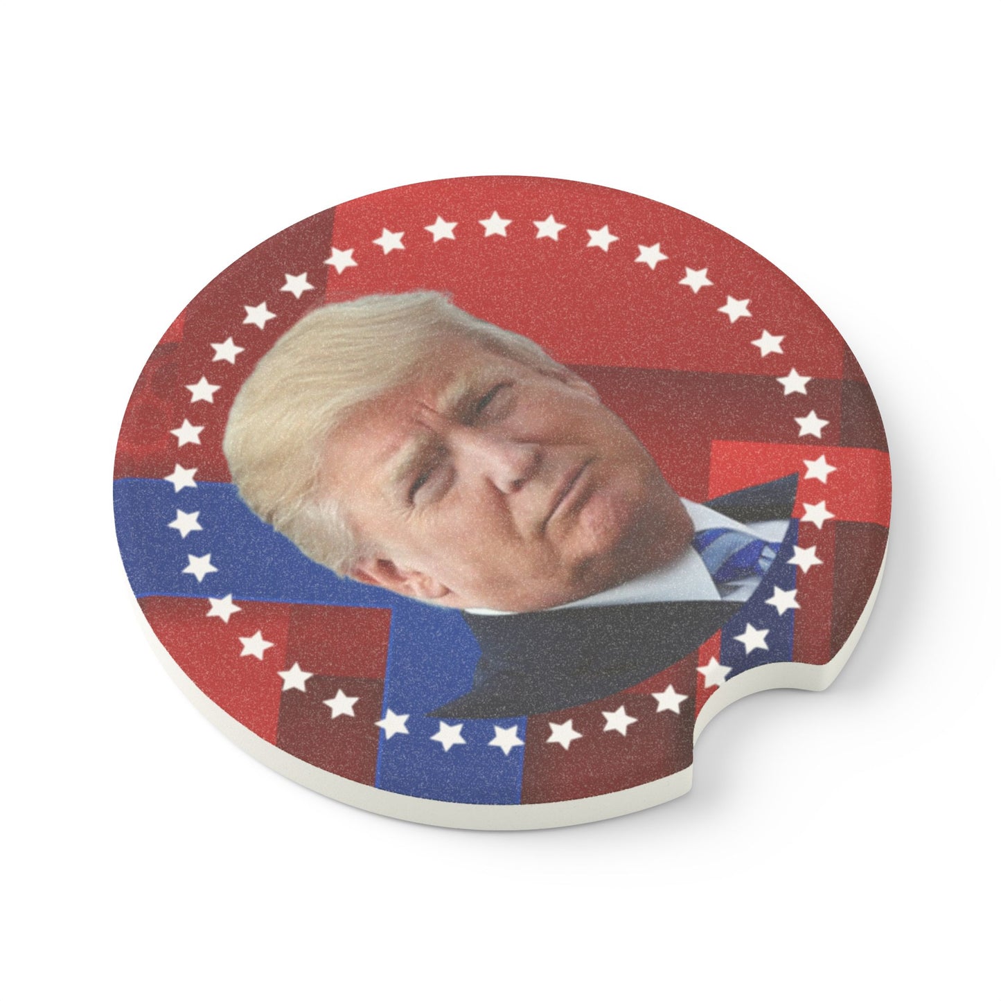 Patriotic Soapstone Car Coaster - Trump Design