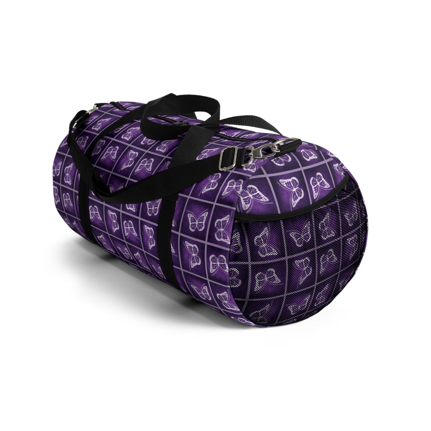 Purple Butterfly Pattern Duffel Bag