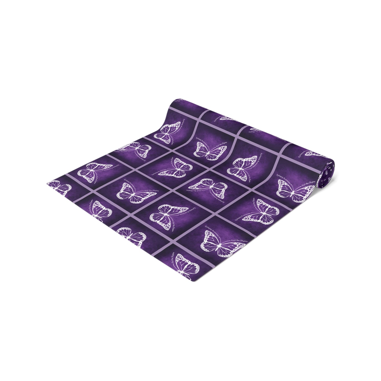 Elegant Purple Butterfly Design Table Runner