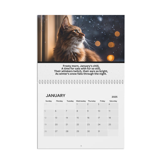 Cat Poetry Month-by-Month Calendar (2025)