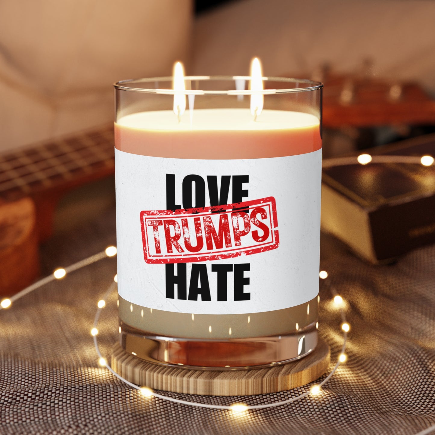 Love Trumps Hate Scented Candle - Full Glass, 11oz