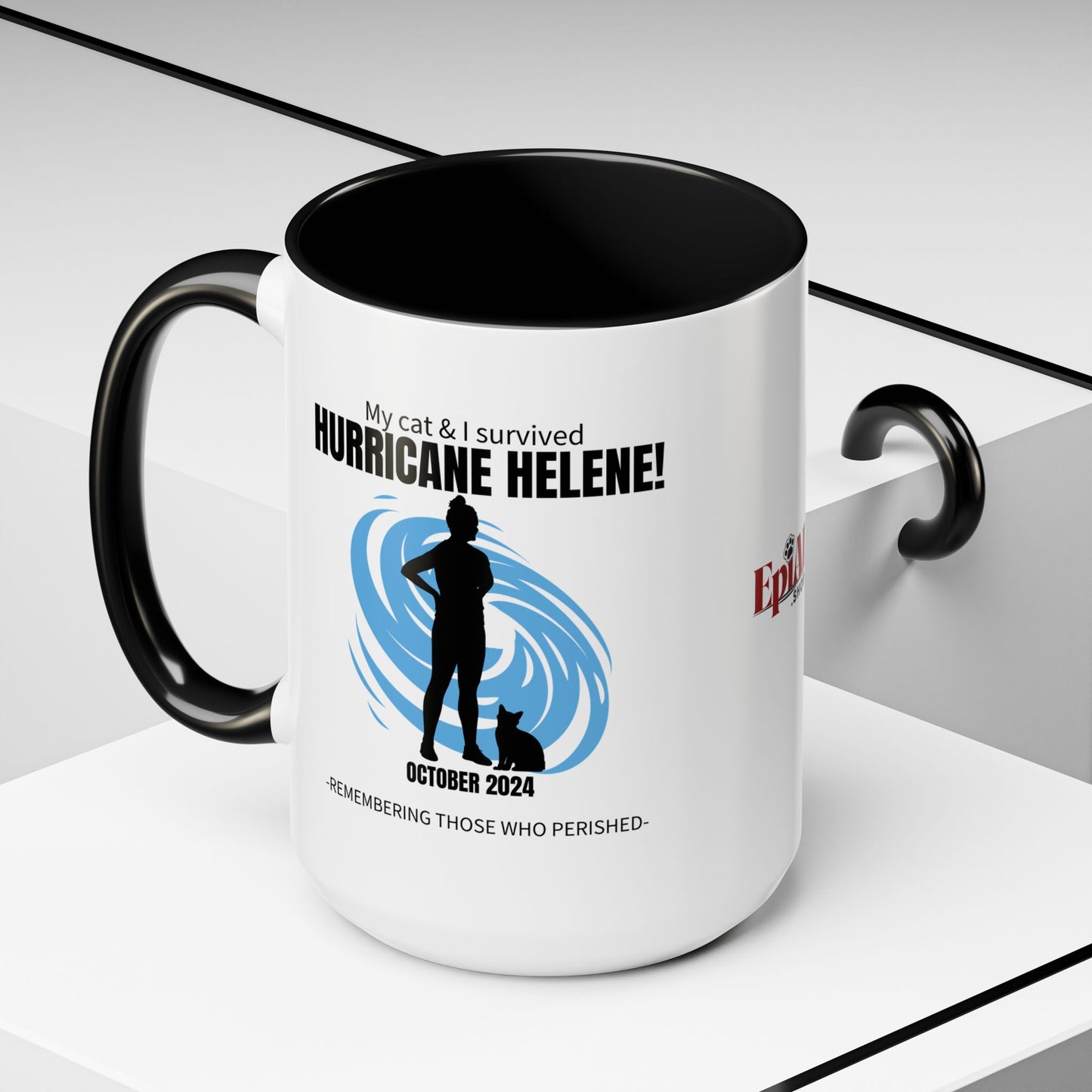 Hurricane Helene Survivor Accent Coffee Mug (11, 15oz)