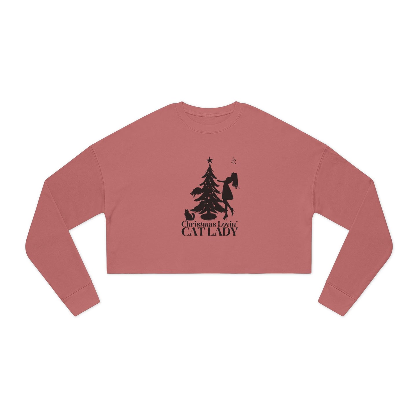 Christmas Lovin' Cat Lady Cropped Sweatshirt