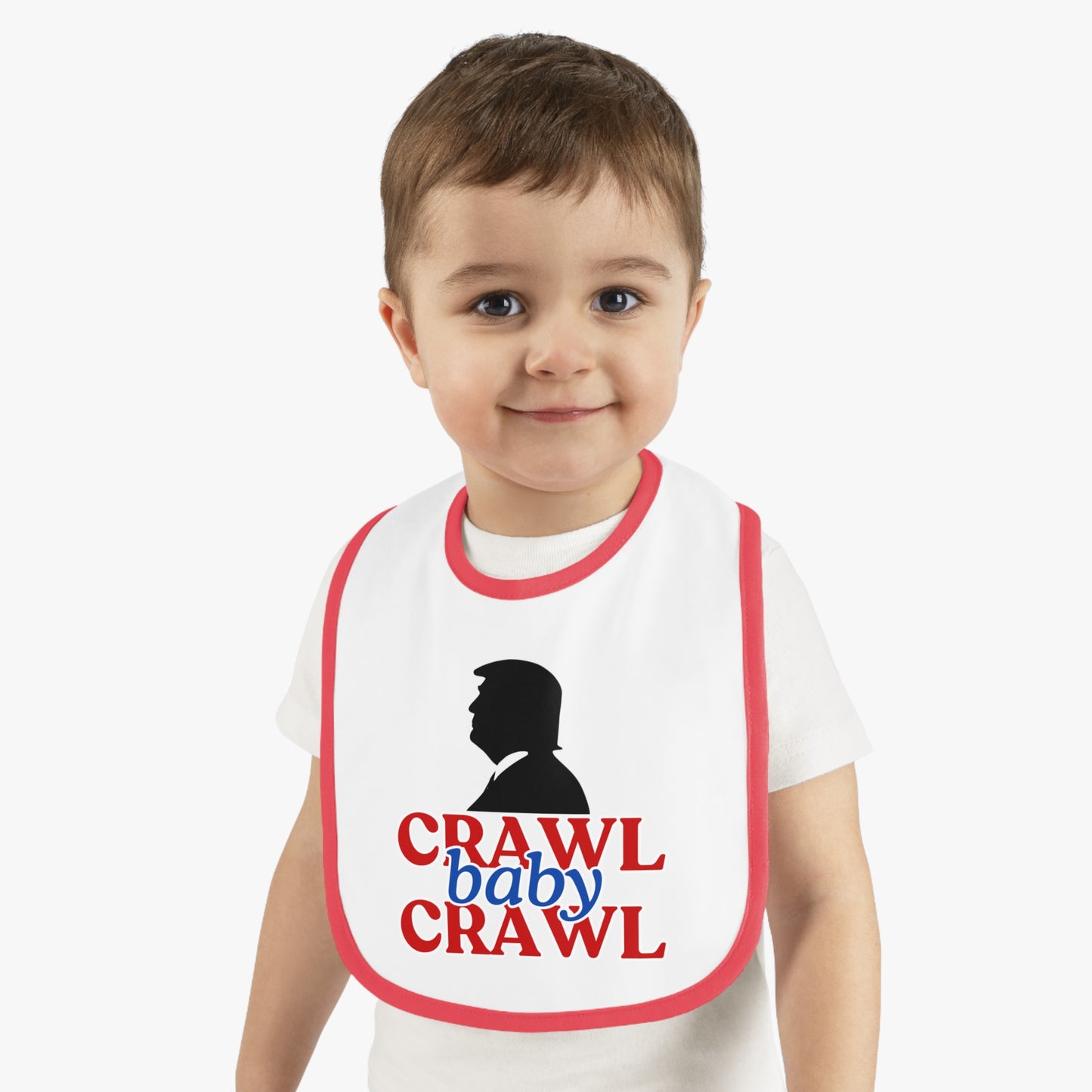 Crawl Baby Crawl Bib - Fun Contrast Trim Jersey Bib for Your Little One