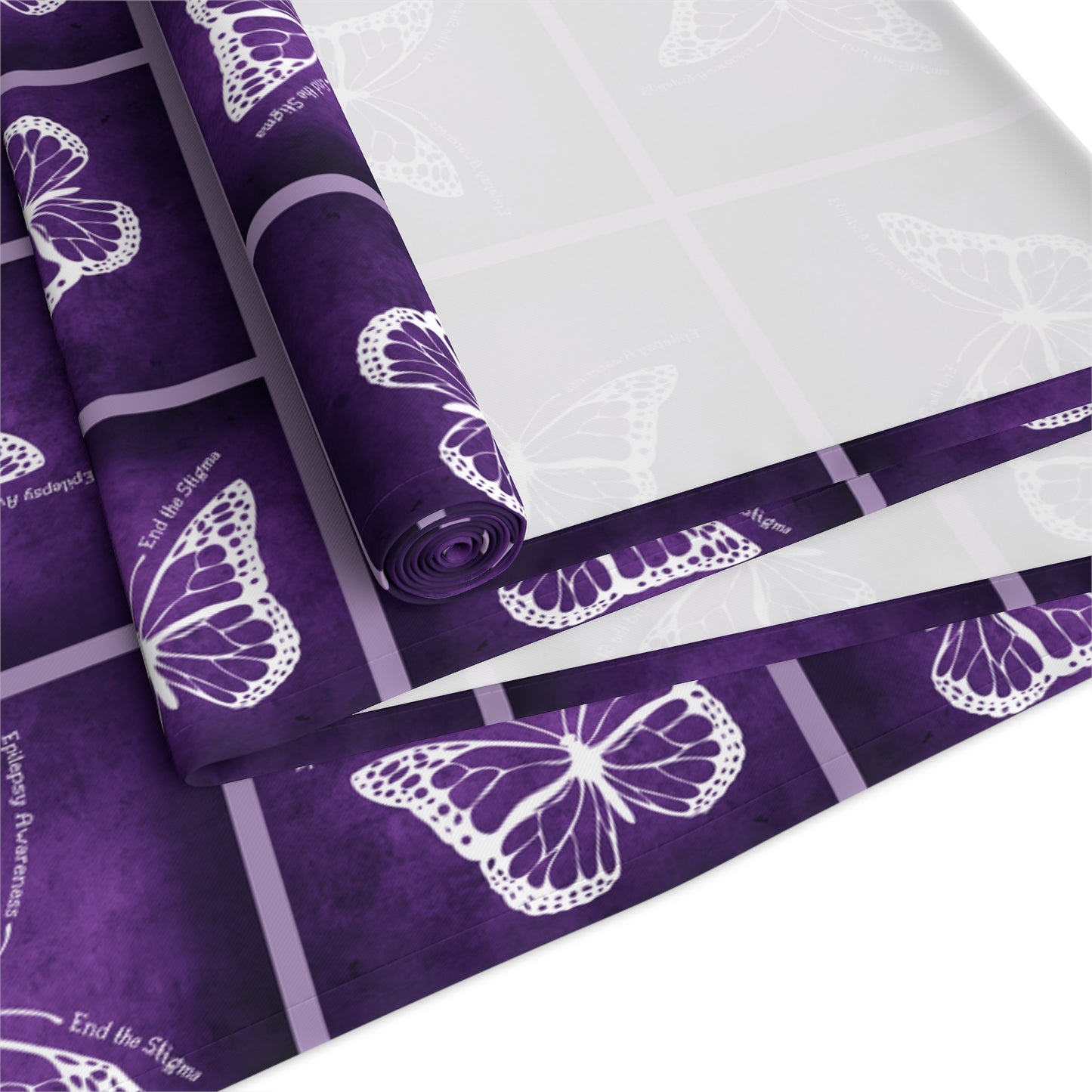 Elegant Purple Butterfly Design Table Runner