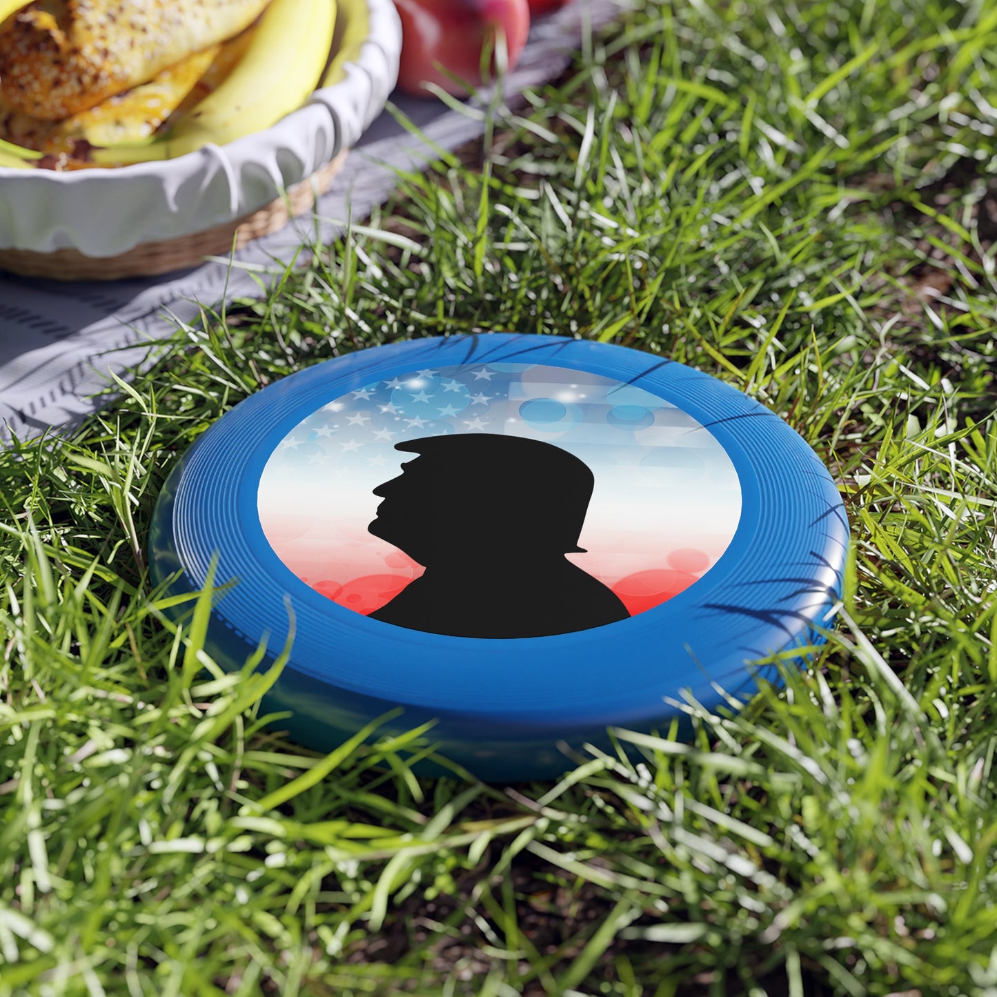 Patriotic Frisbee with Trump Silhouette - Perfect for Outdoor Fun and Celebrations