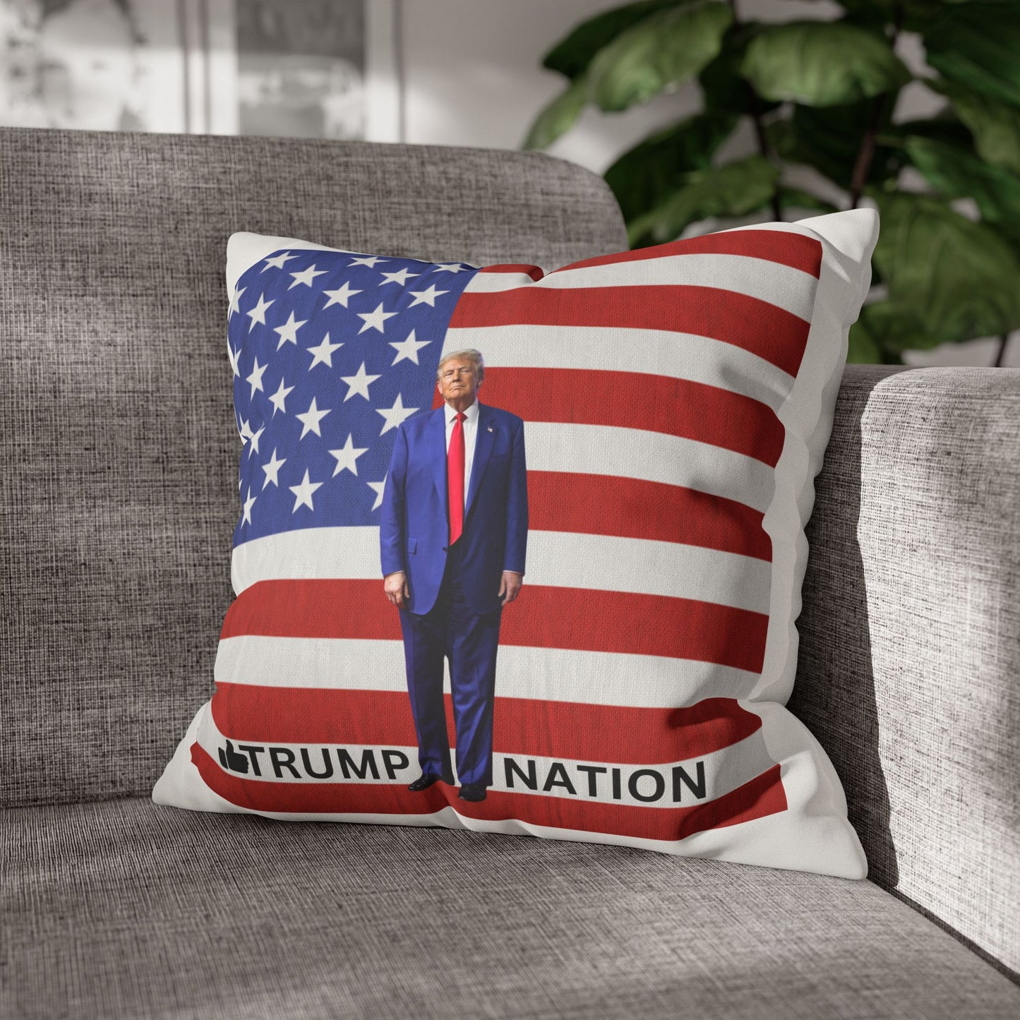 Patriotic Faux Suede Pillowcase – Trump Nation Design