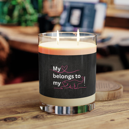 My Heart Belongs to my Cat Scented Candle - Full Glass, 11oz