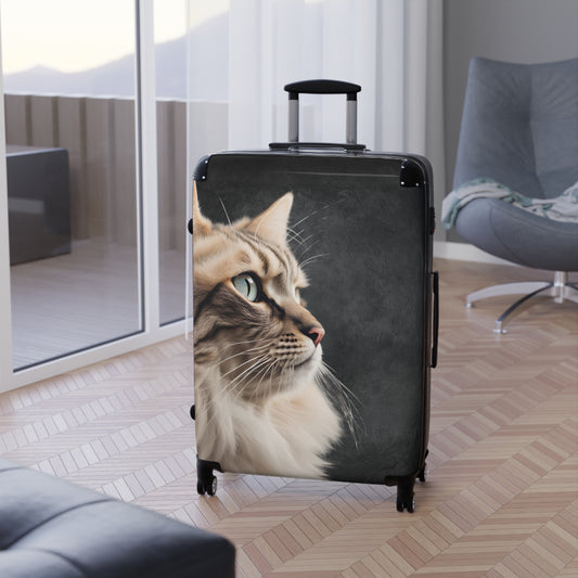 Cat Lover's Suitcase - Stylish Pet-Themed Luggage for Travel