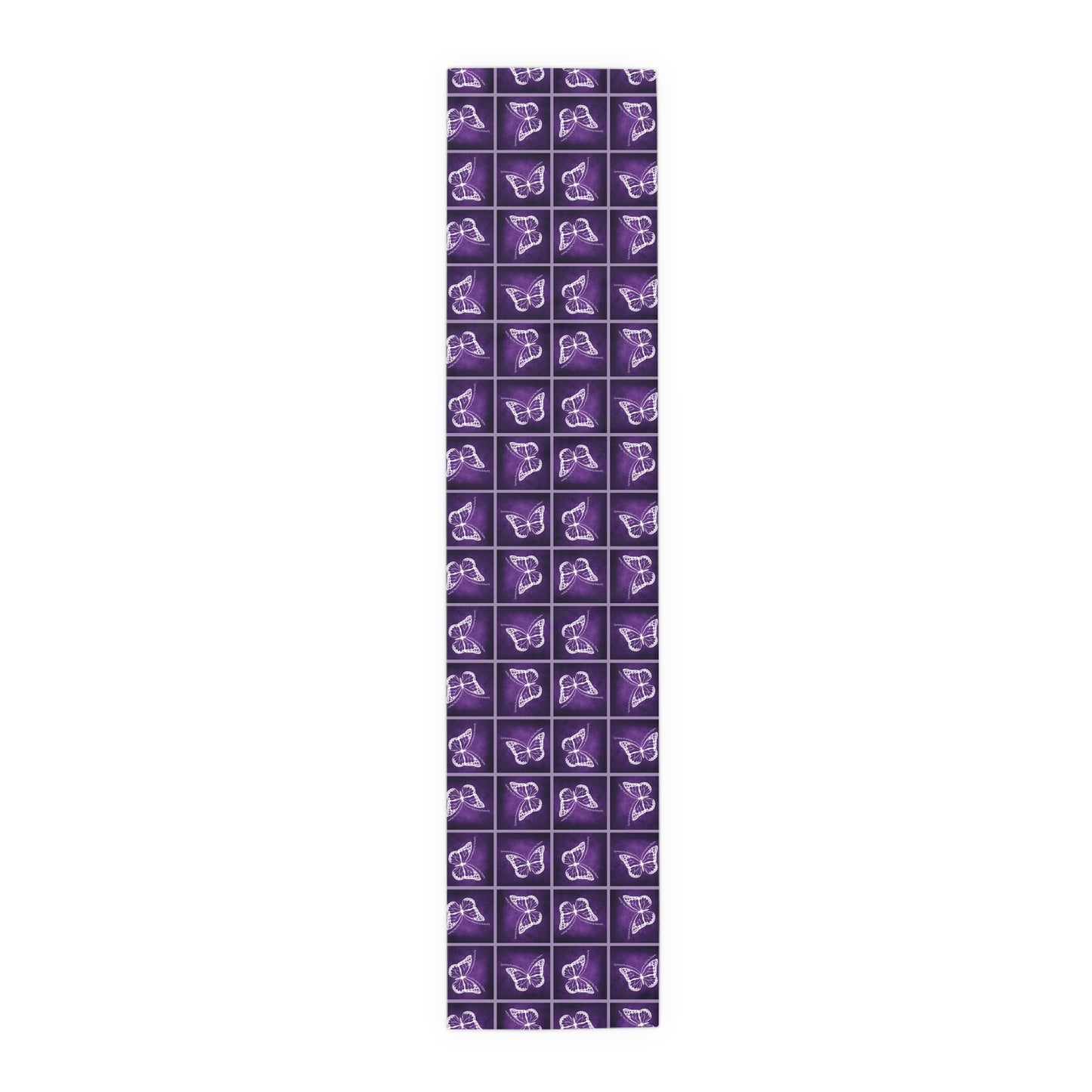 Elegant Purple Butterfly Design Table Runner