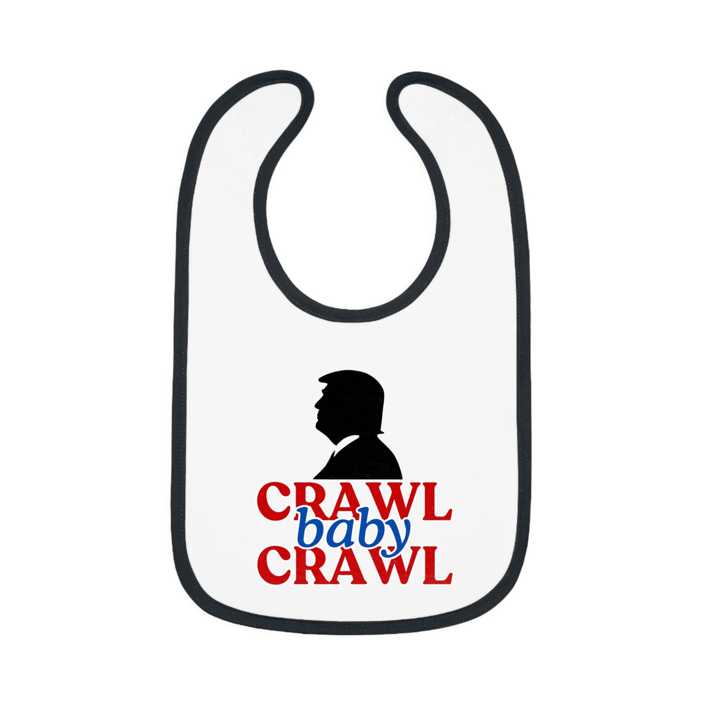 Crawl Baby Crawl Bib - Fun Contrast Trim Jersey Bib for Your Little One