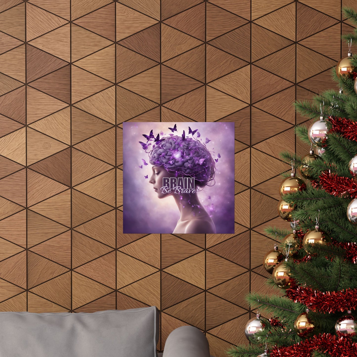 Purple Brain Be Brave Matte Vertical Posters