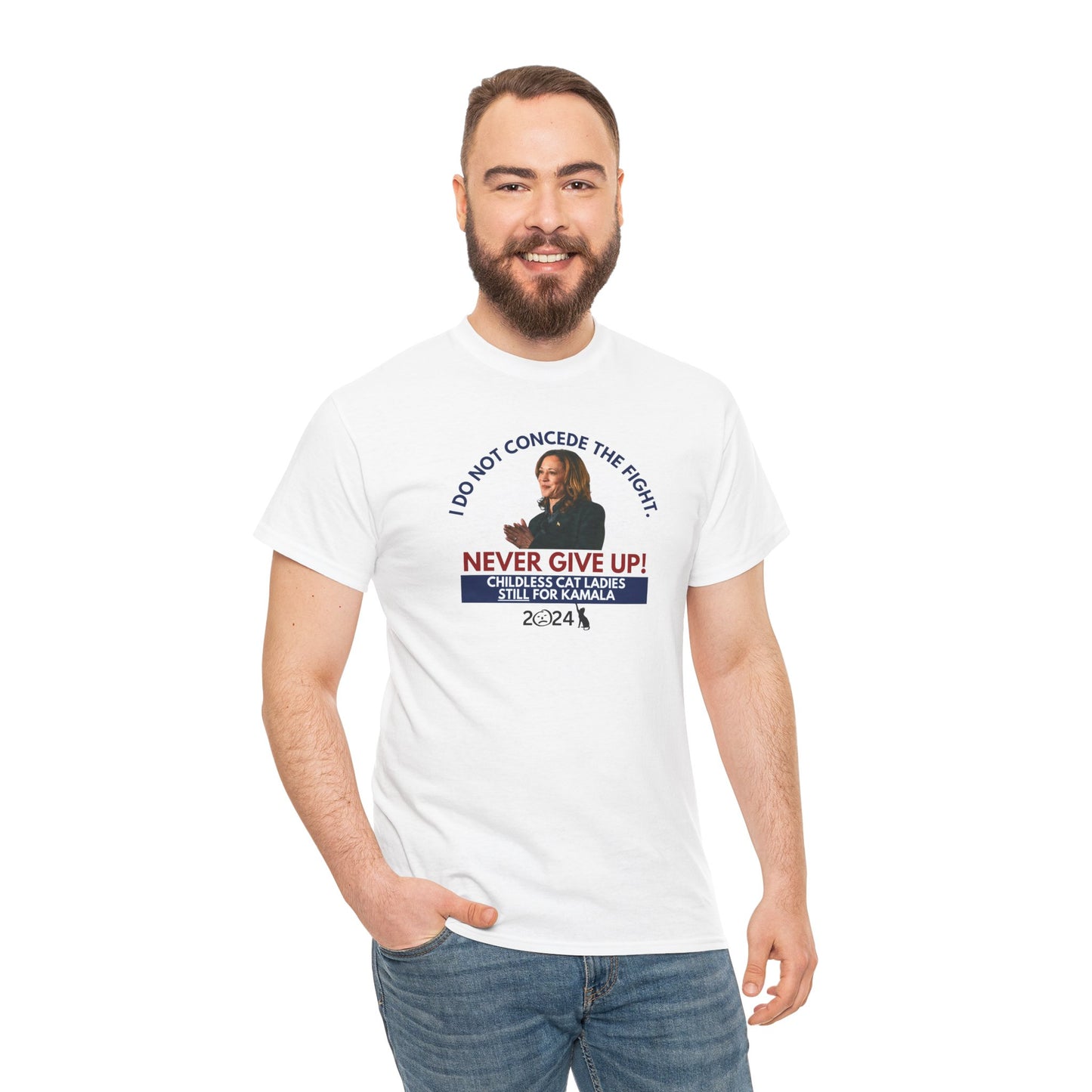 Never Give Up - Kamala Unisex Heavy Cotton Tee