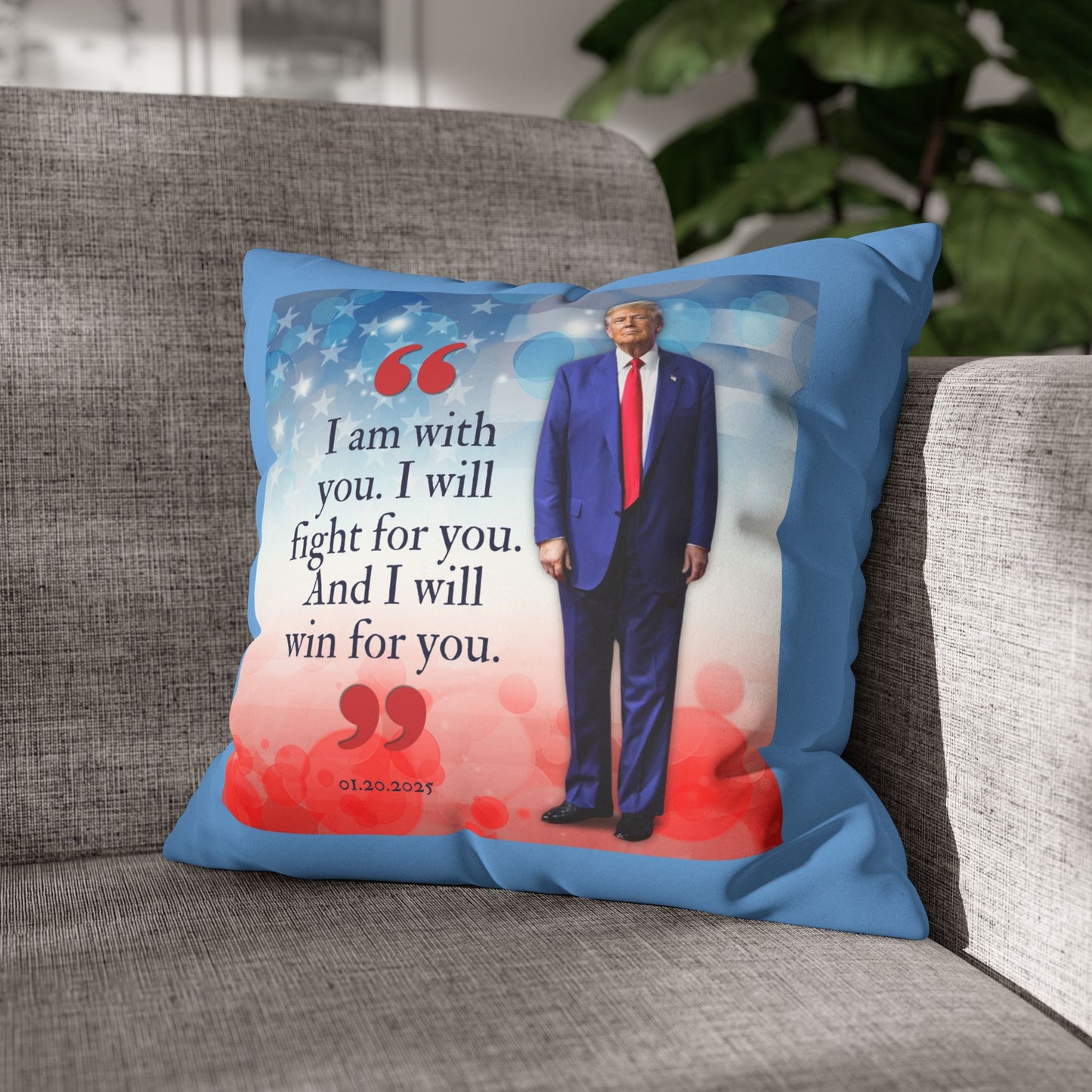 Trump Quote Faux Suede Pillowcase