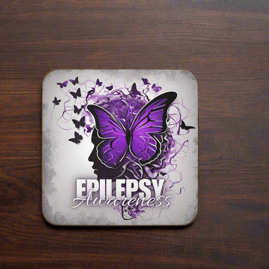 Epilepsy Awareness Hardboard Back Coaster