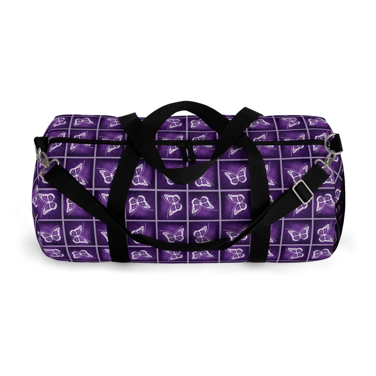 Purple Butterfly Pattern Duffel Bag