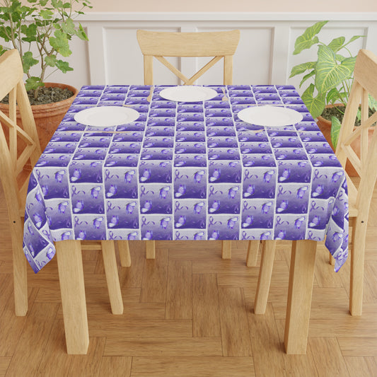 Purple Ribbon Butterfly Epilepsy Awareness Tablecloth