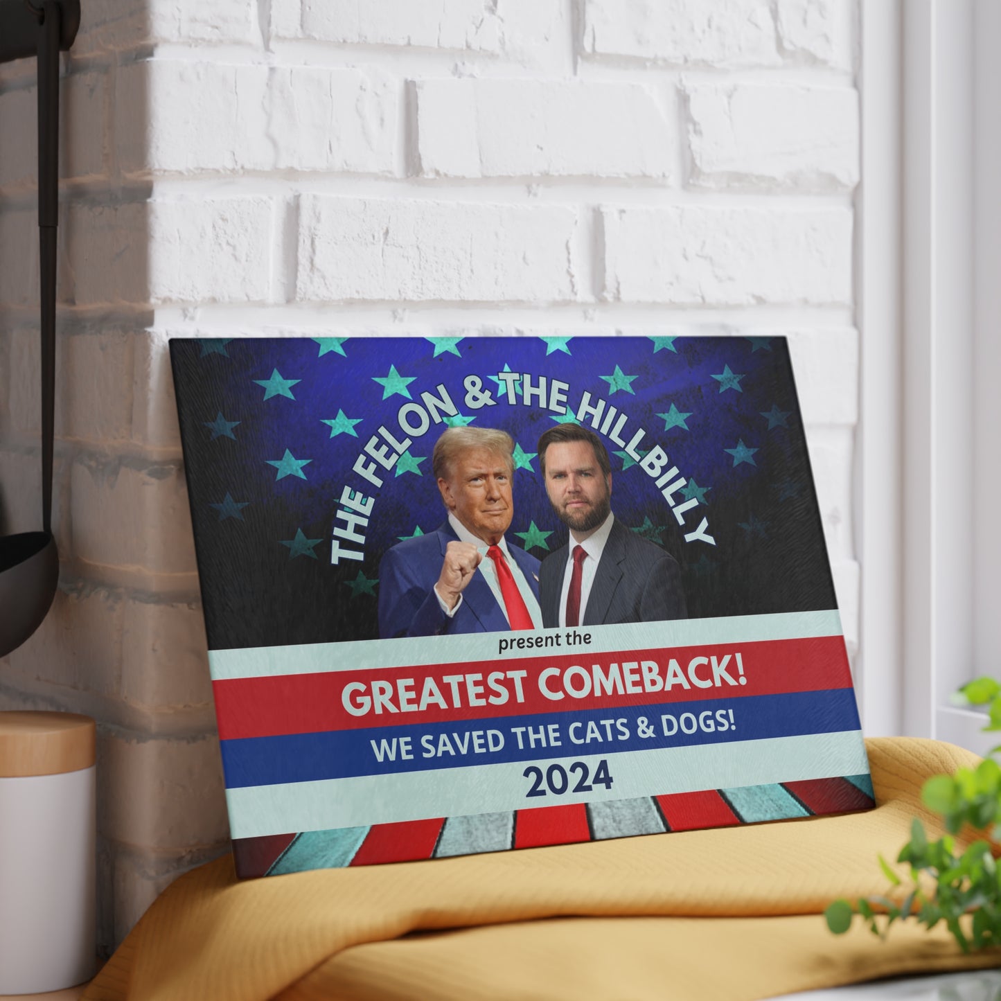 Felon & Hillbilly Greatest Comeback Glass Cutting Board