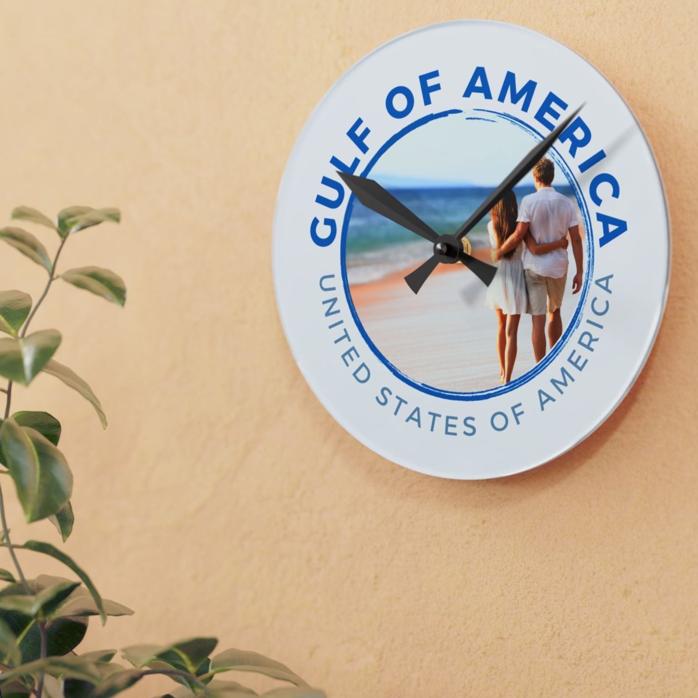 Gulf of America Acrylic Wall Clock - Coastal Home Decor, Beach Lover Gift