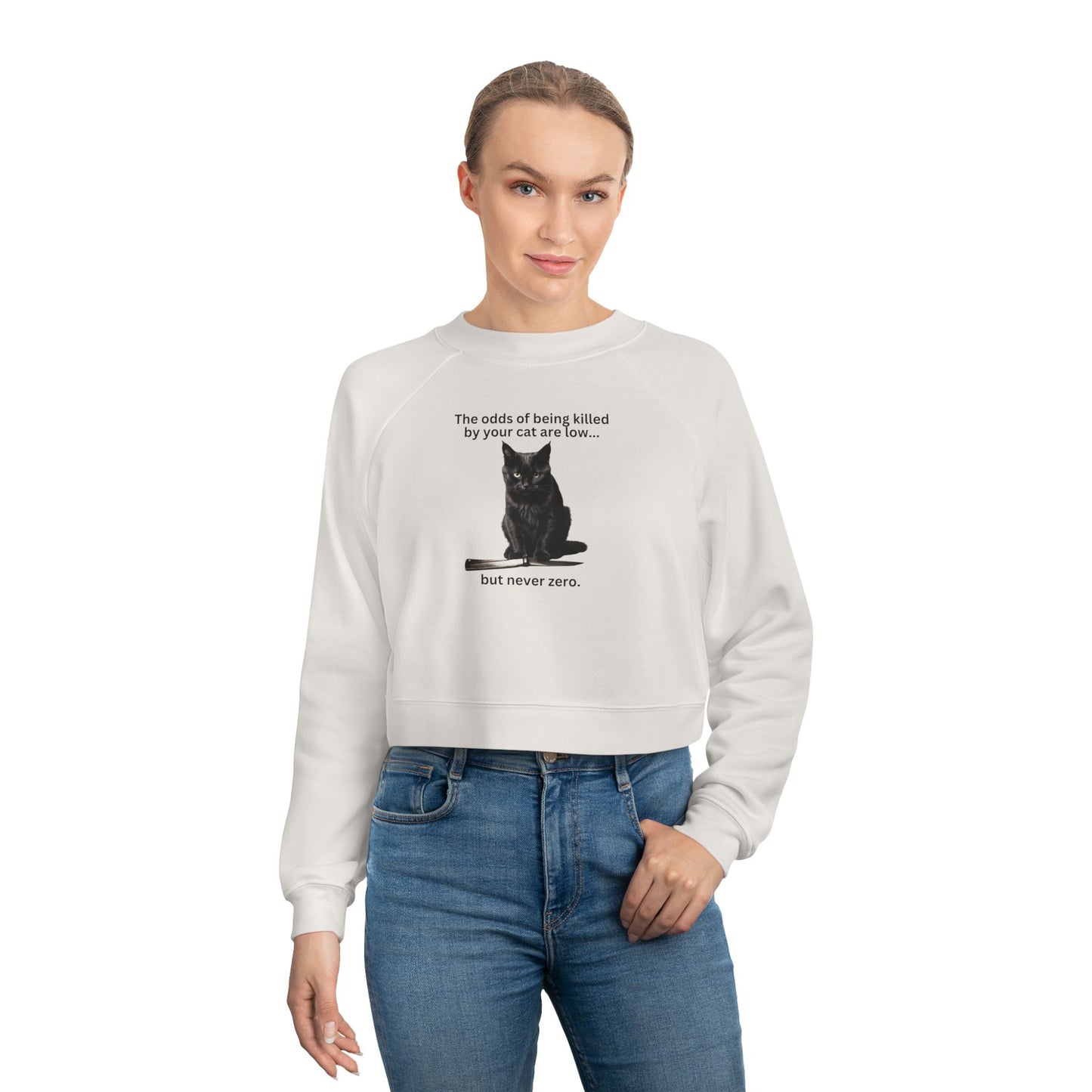 Odds Your Cat's a Killer Women's Cropped Fleece Pullover