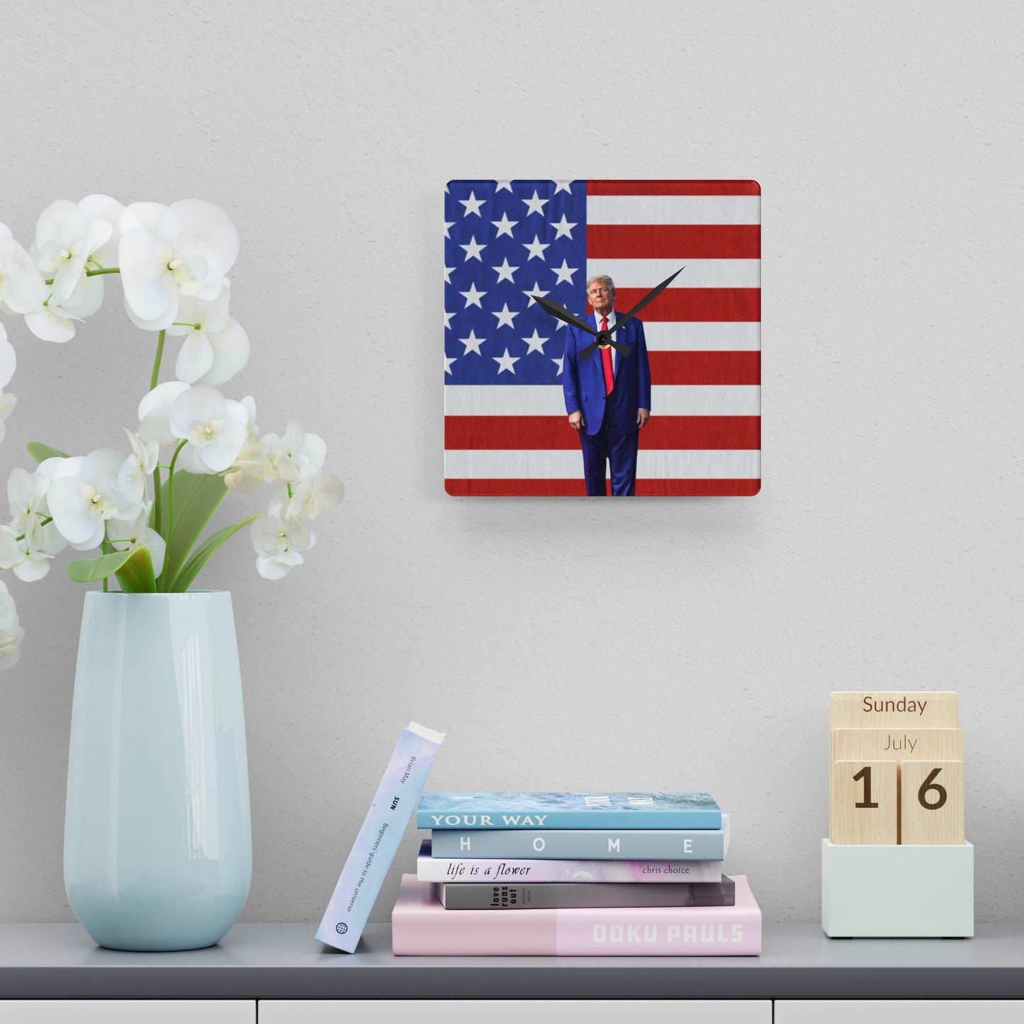 Patriotic Donald Trump Acrylic Wall Clock