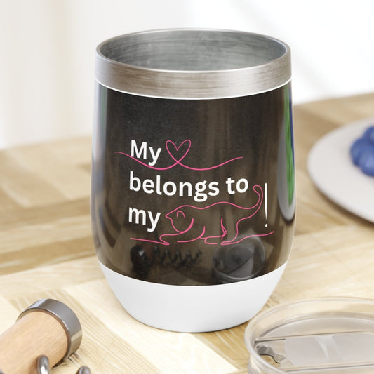 My Heart Belongs to my Cat Chill Wine Tumbler