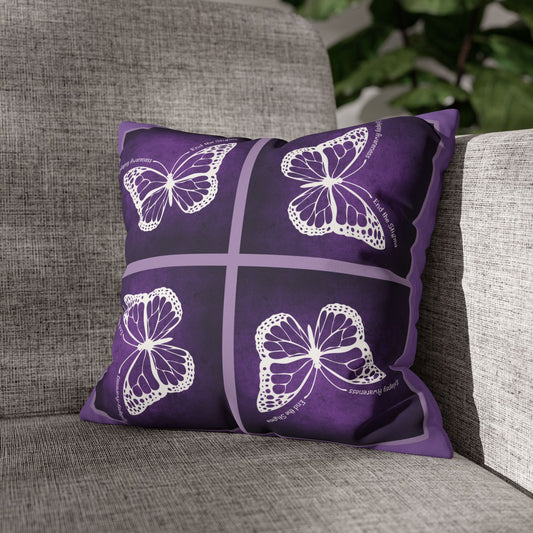 Butterfly Faux Suede Pillowcase for Epilepsy Awareness