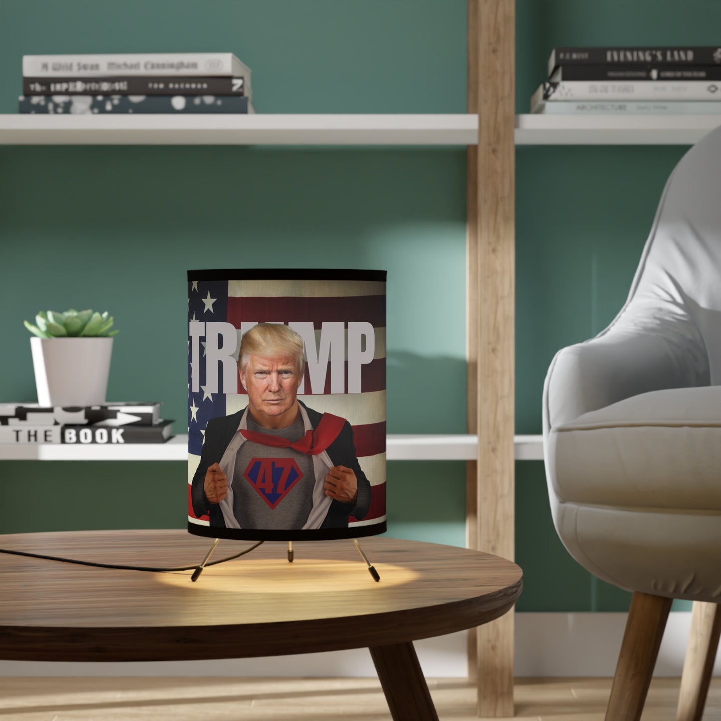 Trump 47 Tripod Lamp with High-Res Printed Shade, US\CA plug