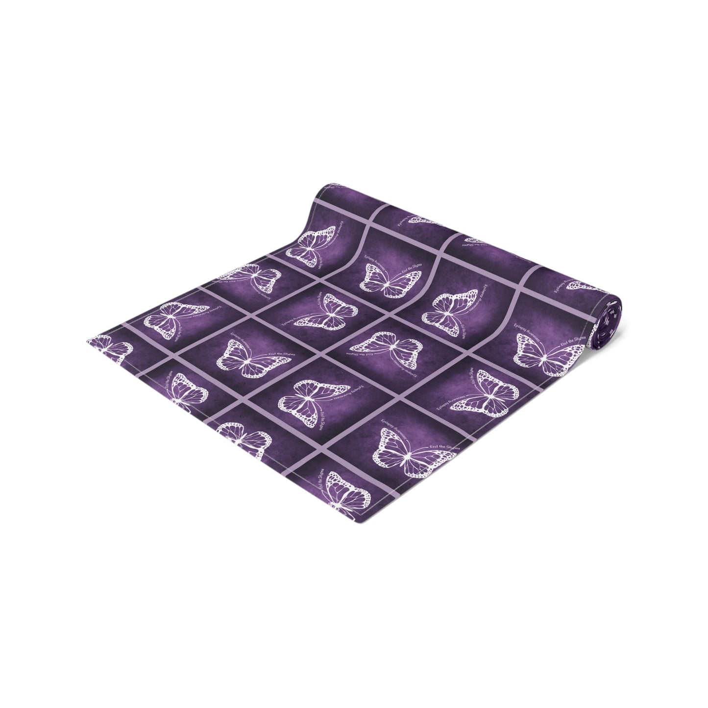 Elegant Purple Butterfly Design Table Runner