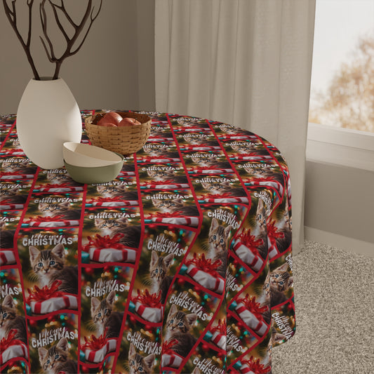 Meowy Christmas Tablecloth