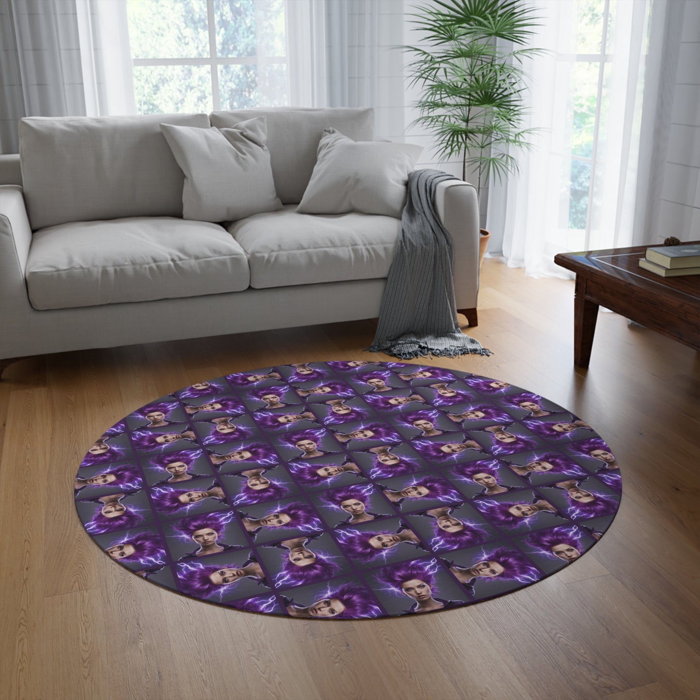 Brainstorm Round Rug for Epilepsy Awareness