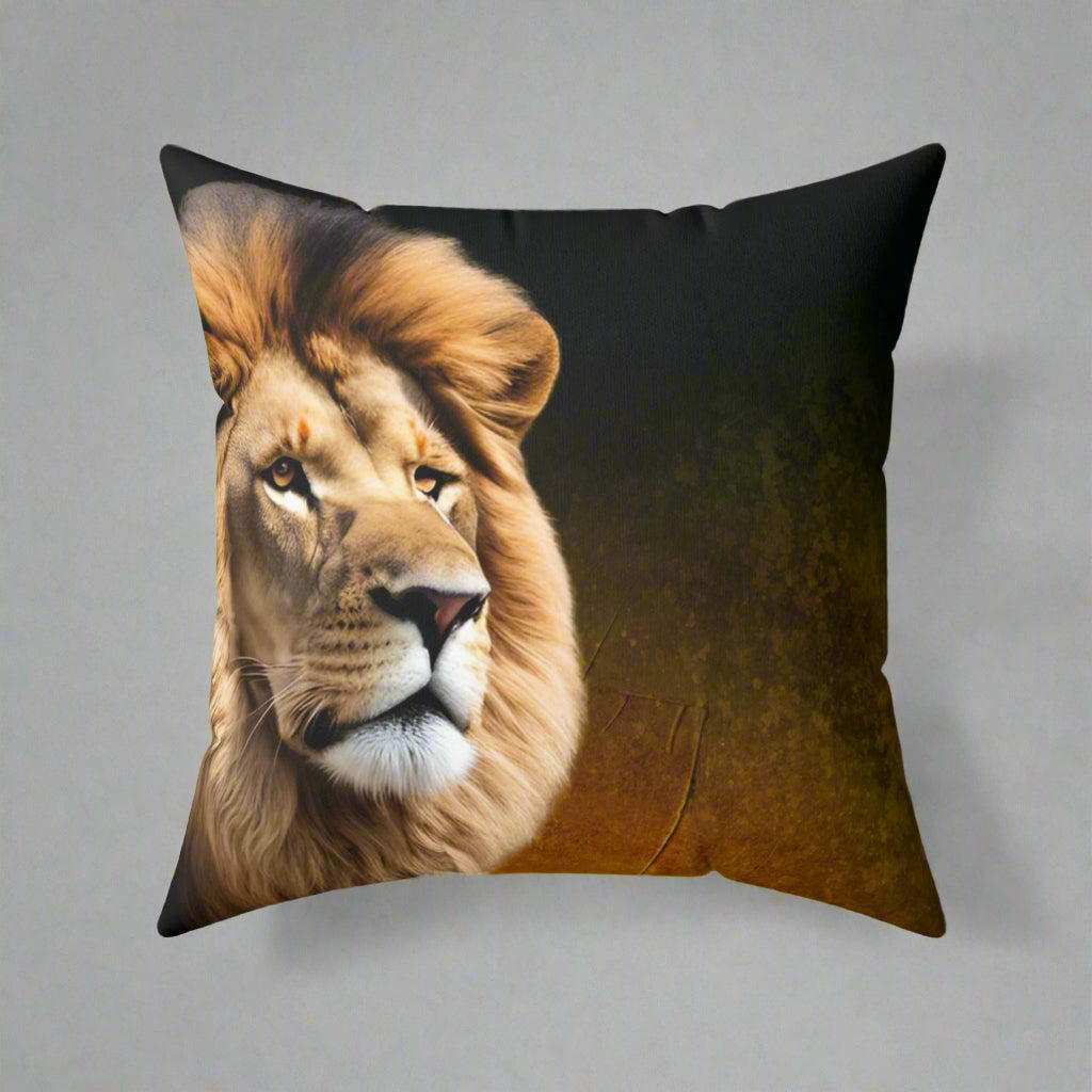 Majestic Lion Square Pillow - Statement Decor for Nature Lovers