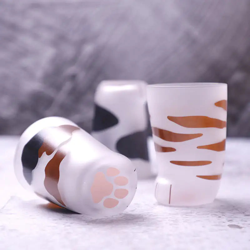 Creative Cute Cat Paws Glass Mug