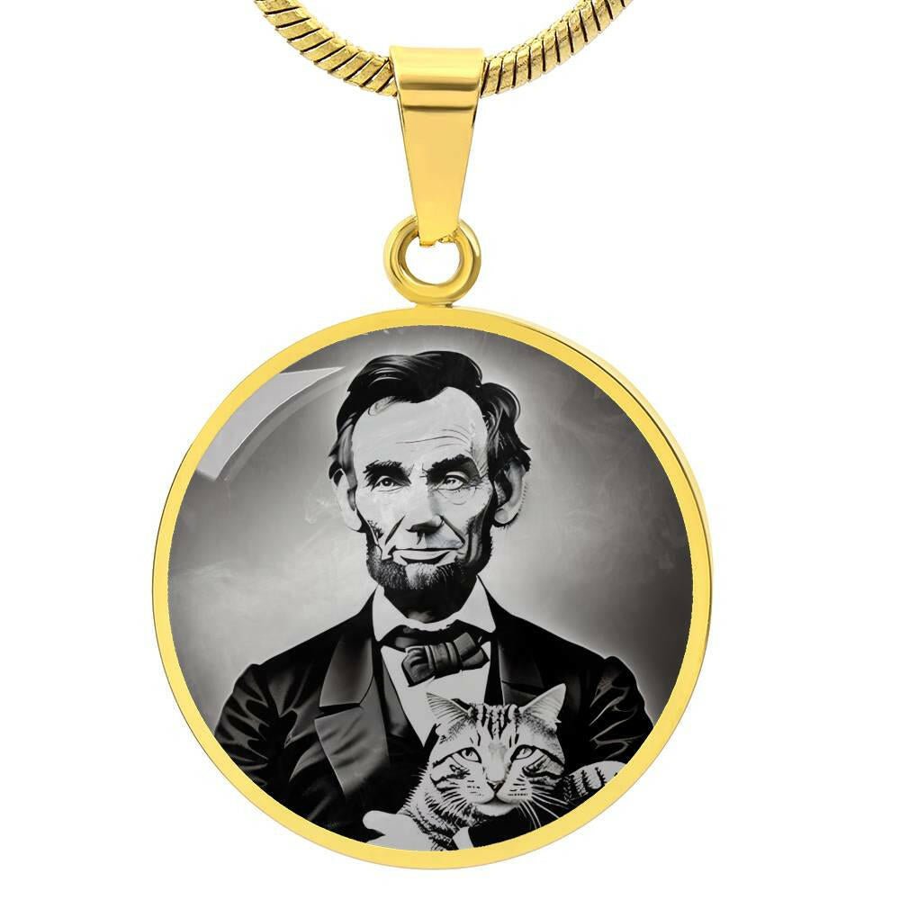 Abe Lincoln Cat Necklace - Jewelry - Epileptic Al’s Shop