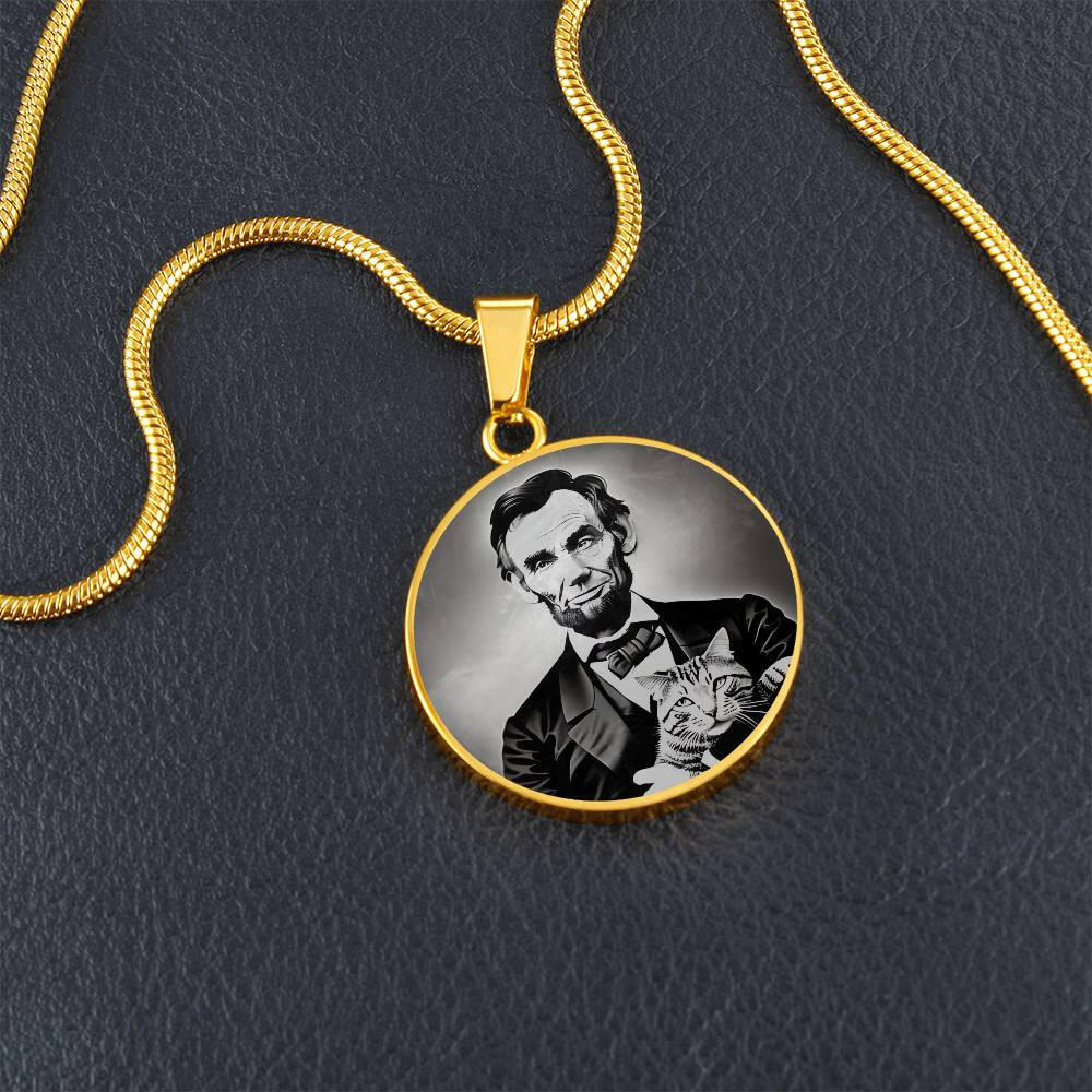 Abe Lincoln Cat Necklace - Jewelry - Epileptic Al’s Shop