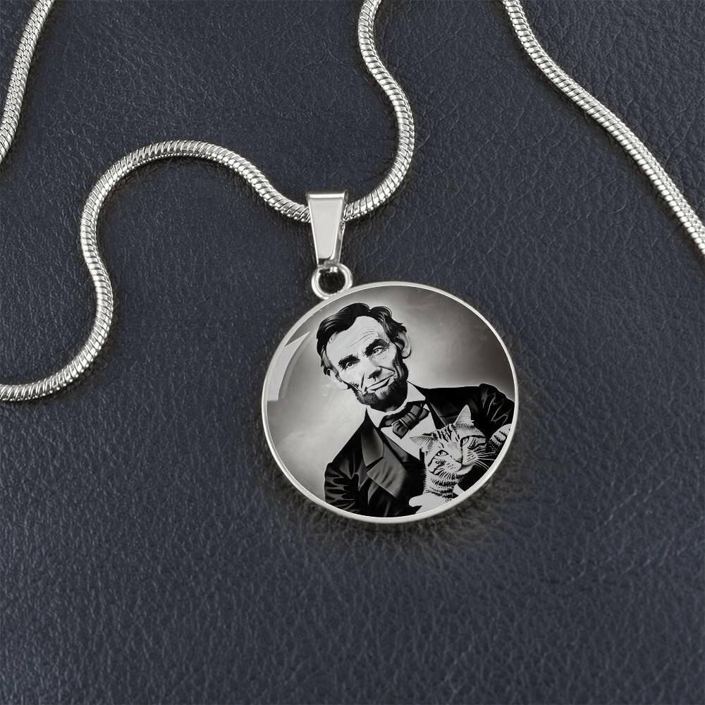 Abe Lincoln Cat Necklace - Jewelry - Epileptic Al’s Shop