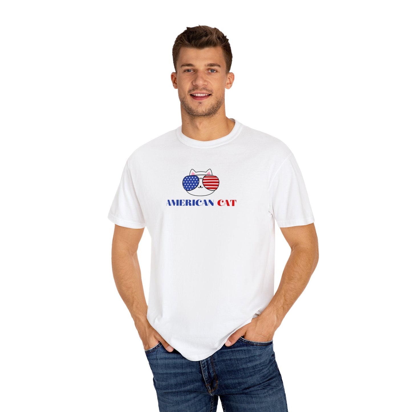 American Cat Unisex Garment - Dyed T - shirt - T - Shirt - Epileptic Al’s Shop
